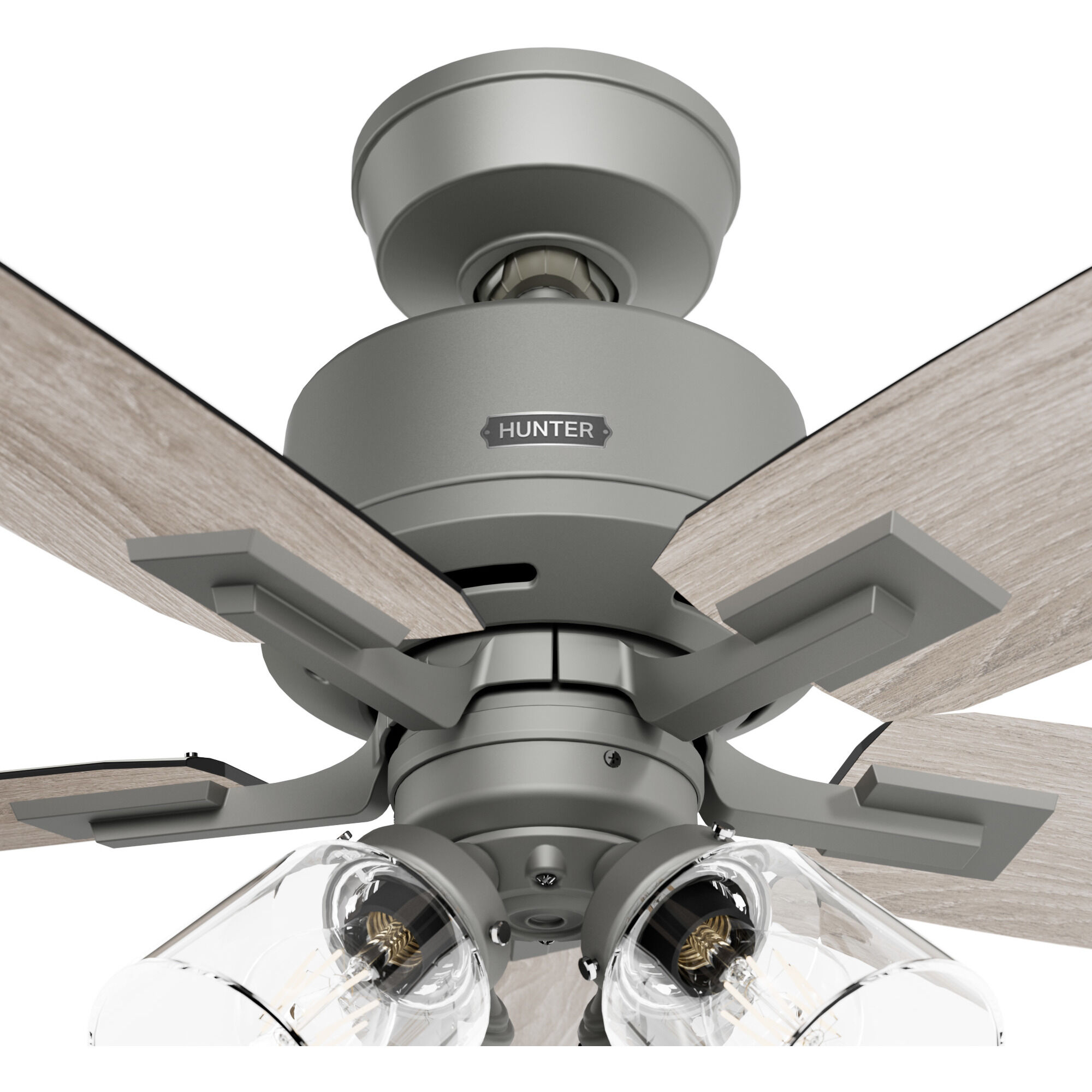 Gatlinburg 44 inch Matte Silver with Light Gray Oak Blades Ceiling Fan