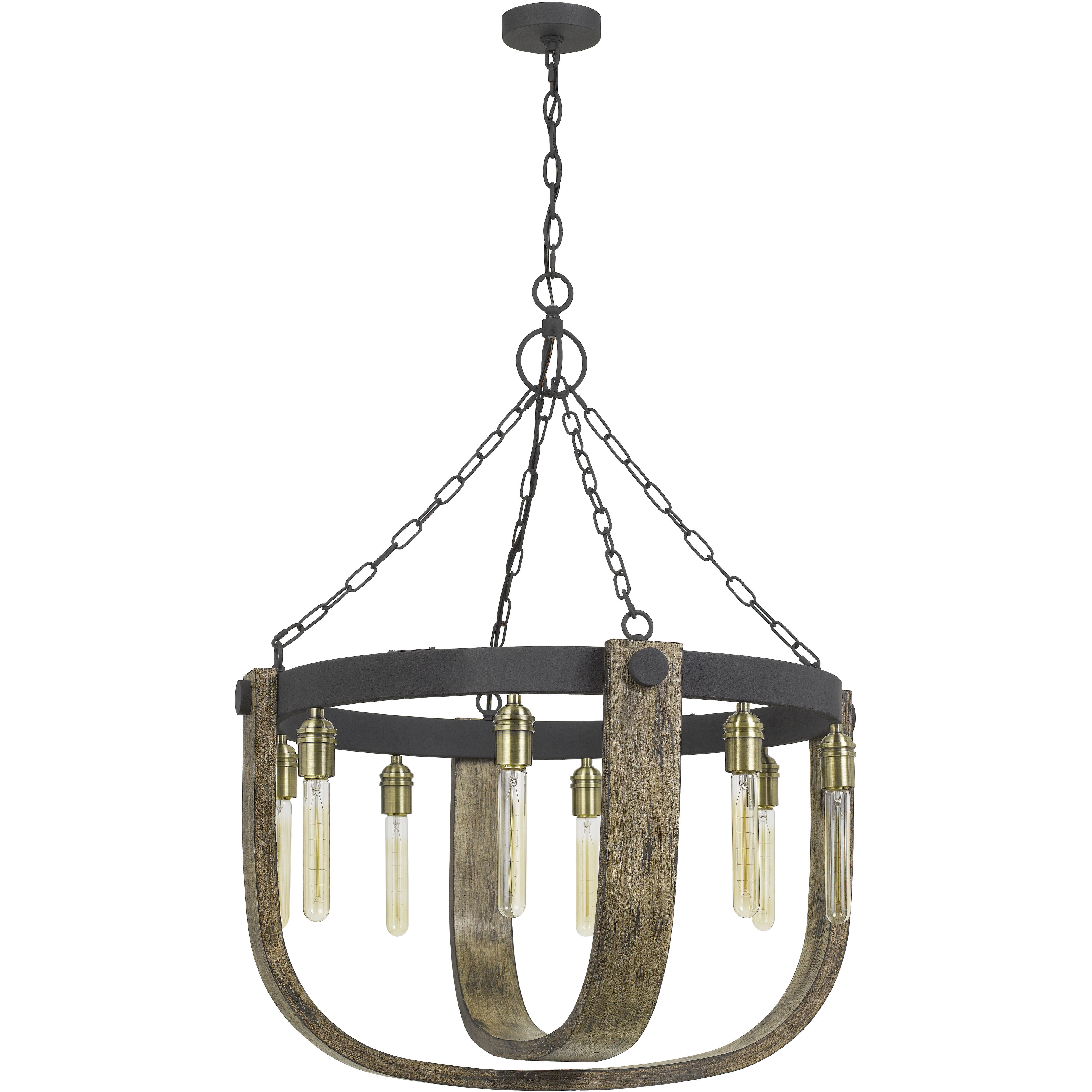 Apulia 8 Light 5 inch Light Oak/Iron Chandelier Ceiling Light