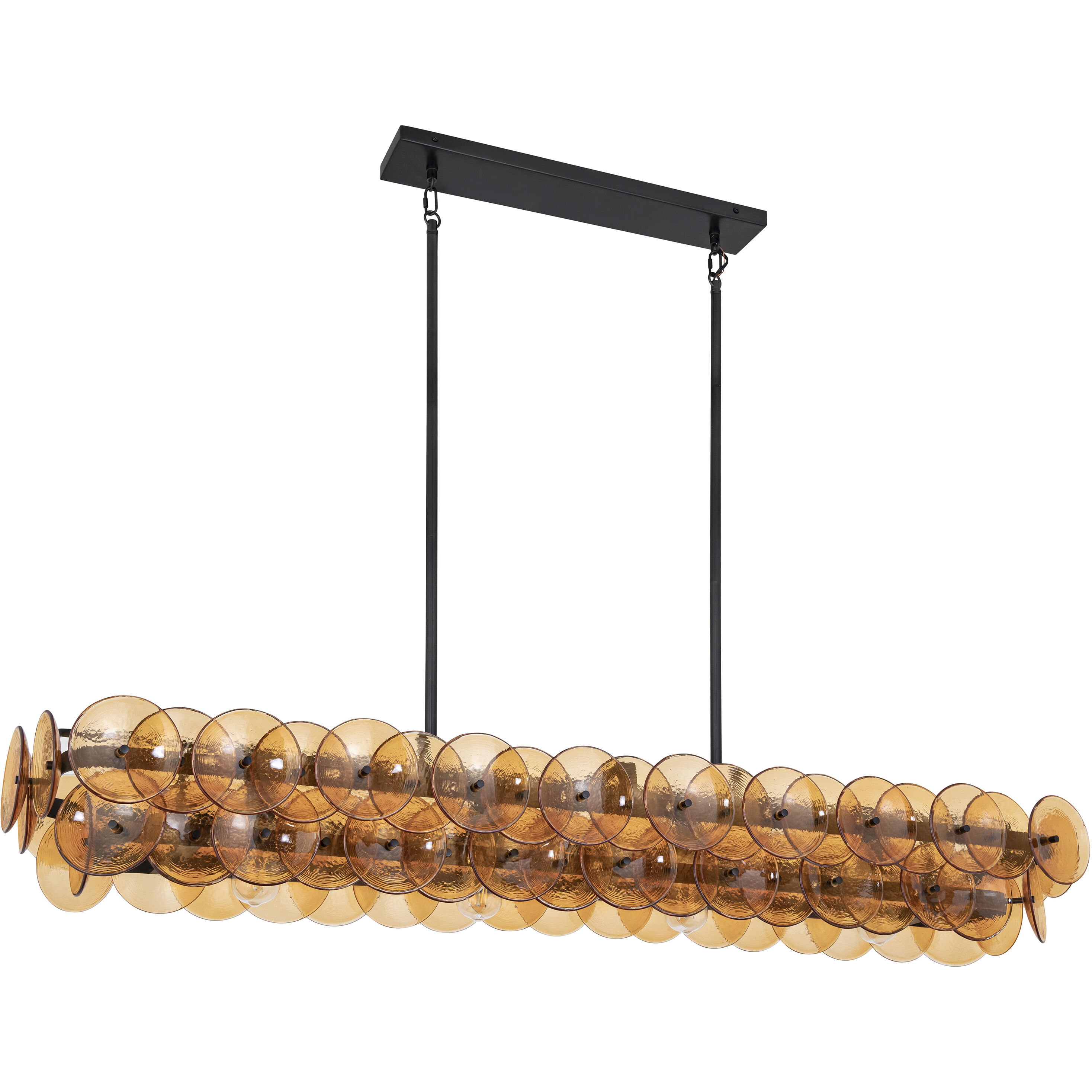 Loren 4 Light 54 inch Gunmetal Linear Pendant Ceiling Light