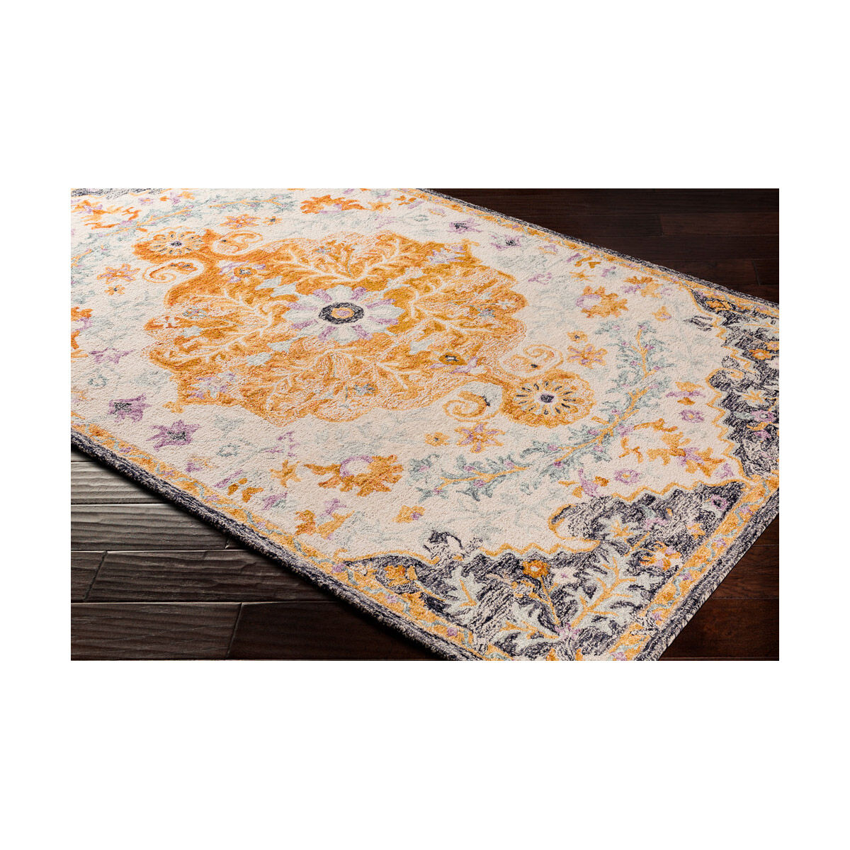 Panipat 90 X 60 inch Burnt Orange/Khaki/Mustard/Black/Charcoal/Ice Blue Rugs, Rectangle