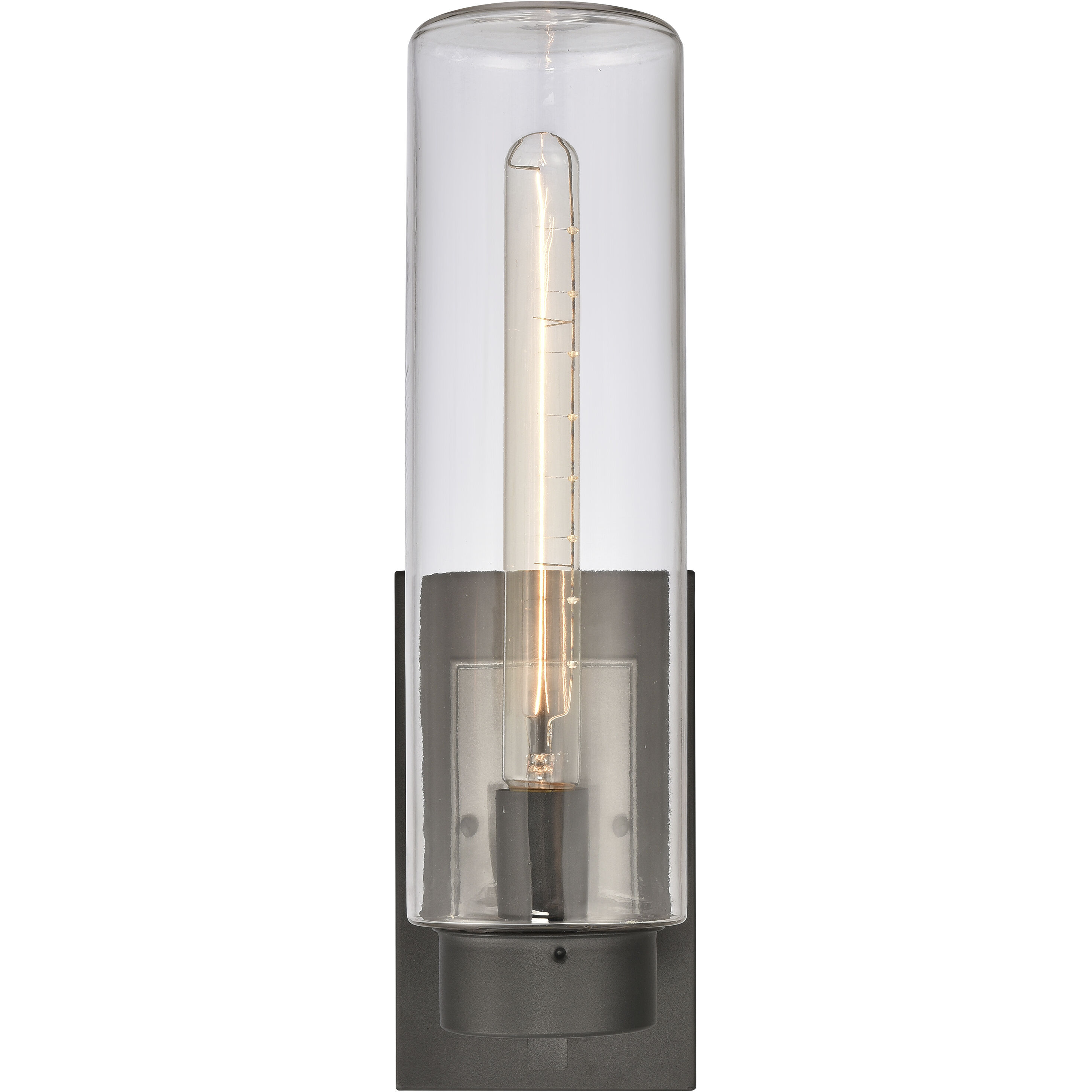 Garity 1 Light 18 inch Textured Black with Hematite Outdoor Wall Sconce