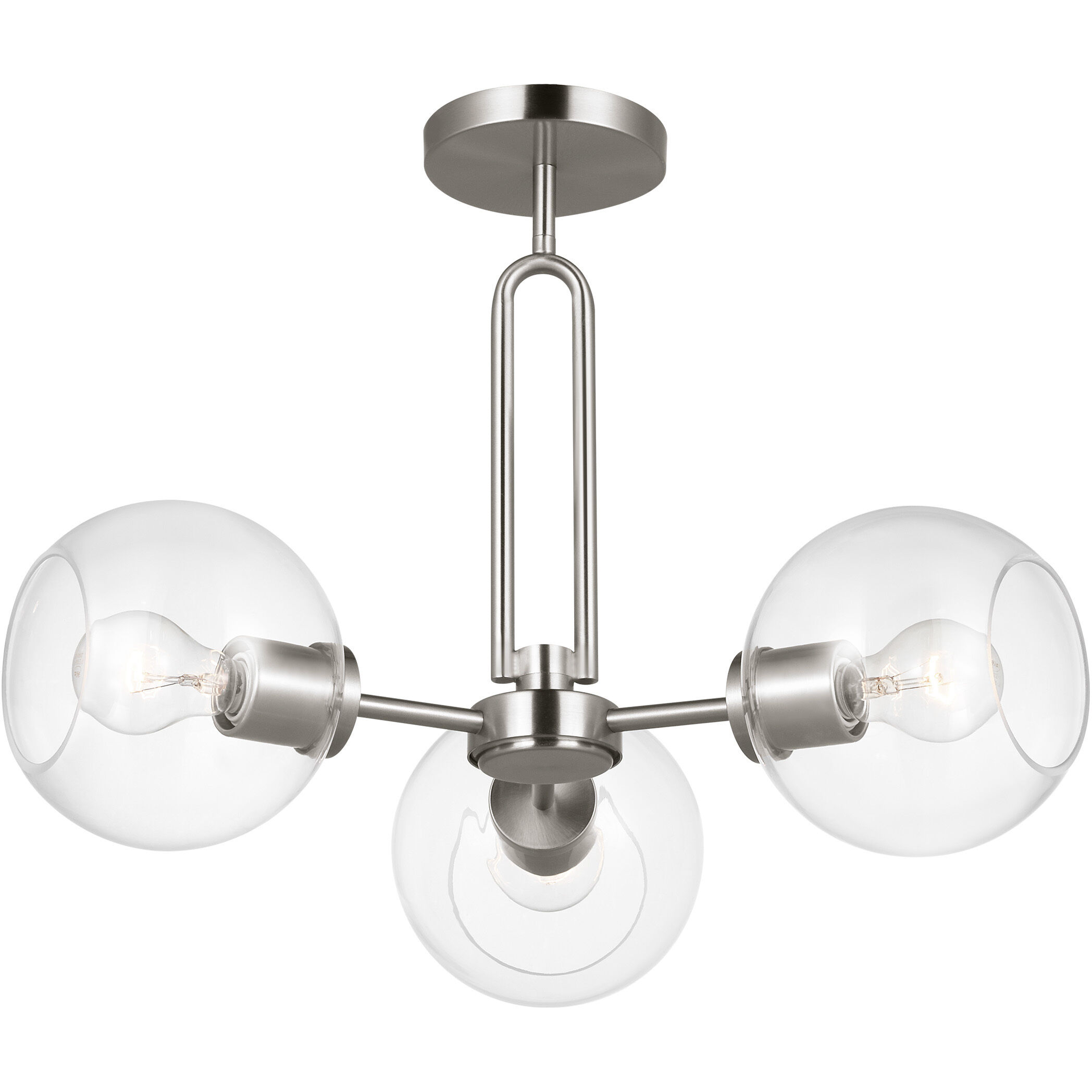 Codyn 3 Light 22 inch Brushed Nickel Semi-Flush Convertible Pendant Ceiling Light