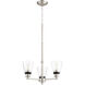 Dunbar 3 Light 19 inch Satin Nickel Mini Chandelier Ceiling Light