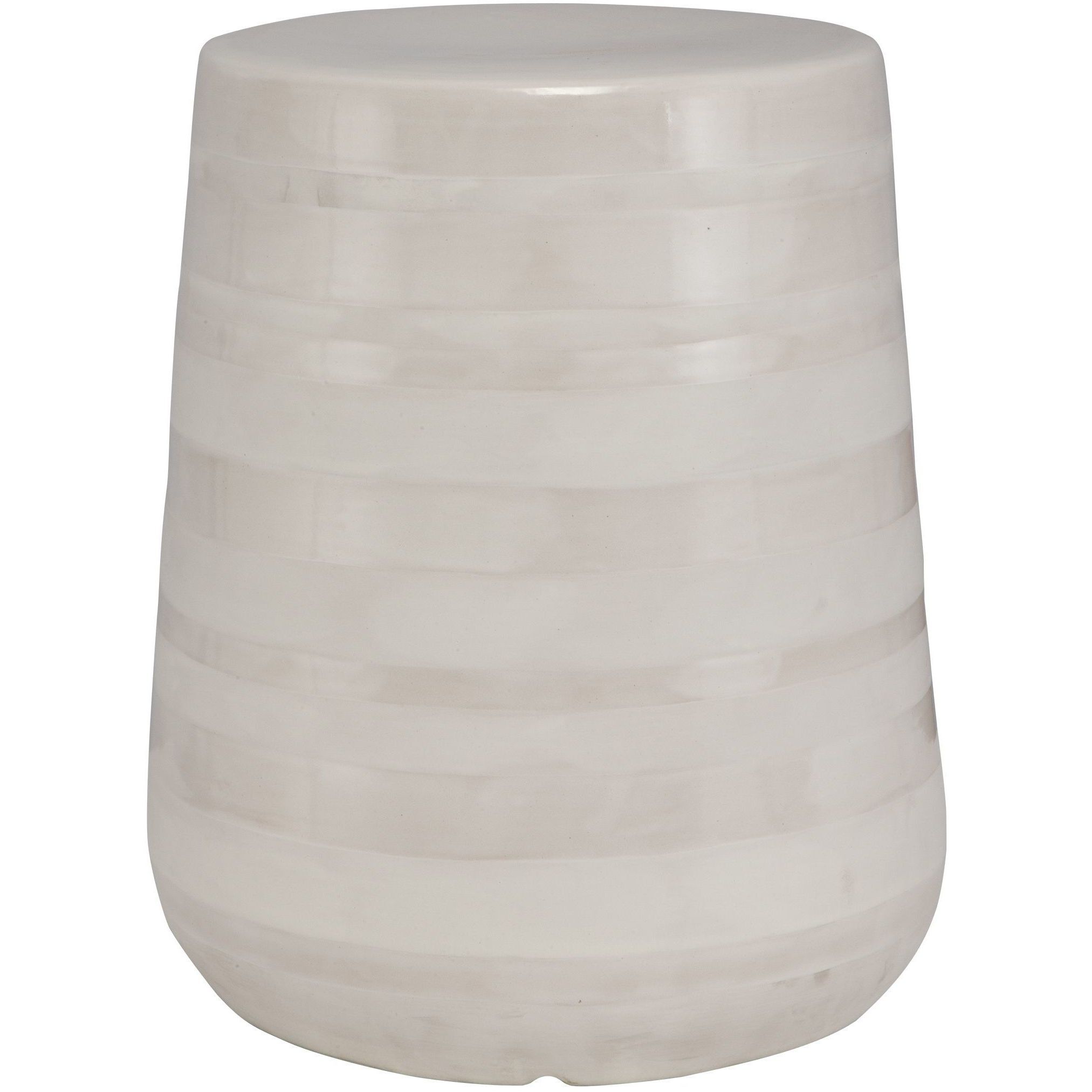Desert Plains 17 inch Gloss And Matte White Glazes Garden Stool