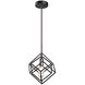 Geometry Series 1 Light 10.5 inch Rusty Black Pendant Ceiling Light
