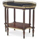 Parfait 30 X 29 inch Okoume Choco Accent Table, Wooden, Marble, TA Originals