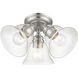 Moreland 3 Light 15 inch Brushed Nickel Semi-Flush Ceiling Light, Large