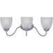 Stefan 3 Light 21.5 inch Satin Nickel Bath Vanity Wall Light
