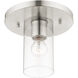 Zurich 1 Light 9 inch Brushed Nickel Flush Mount Ceiling Light