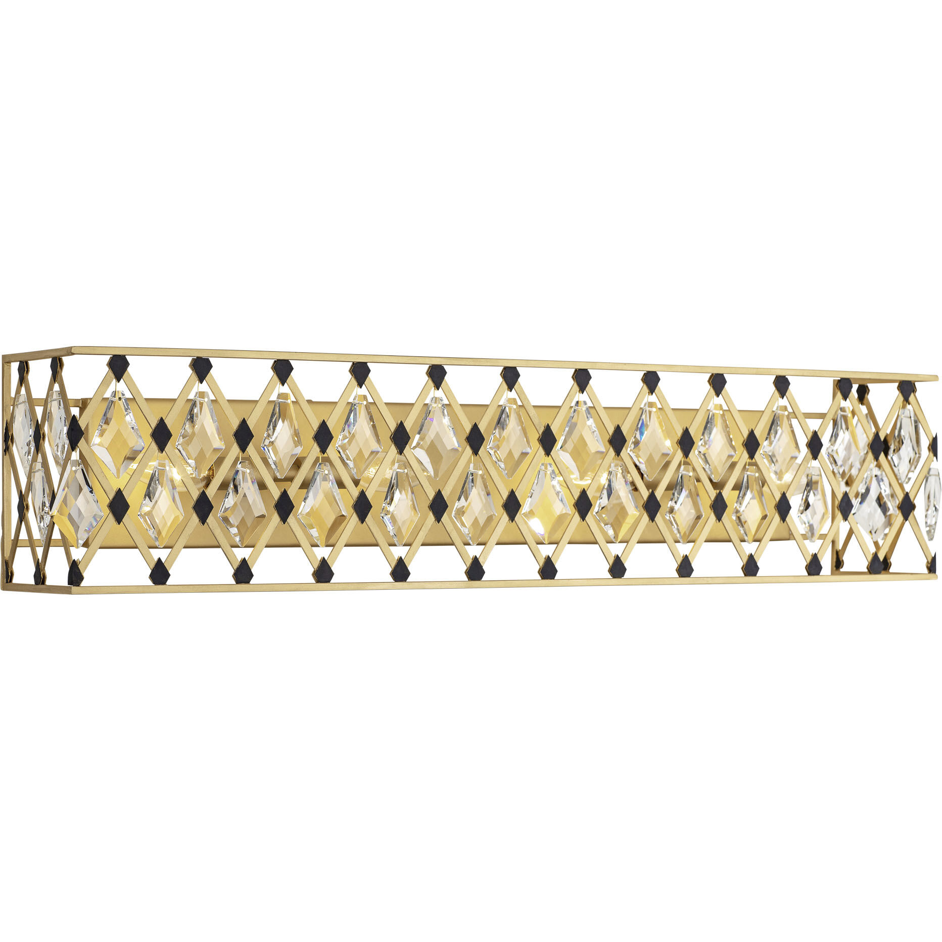 Windsor 4 Light 31 inch French Gold and Matte Black Bath Vanity Light Wall Light