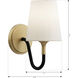 Brienne 1 Light 5.5 inch Legacy Brass and Dark Matte Black Bath Sconce Wall Light