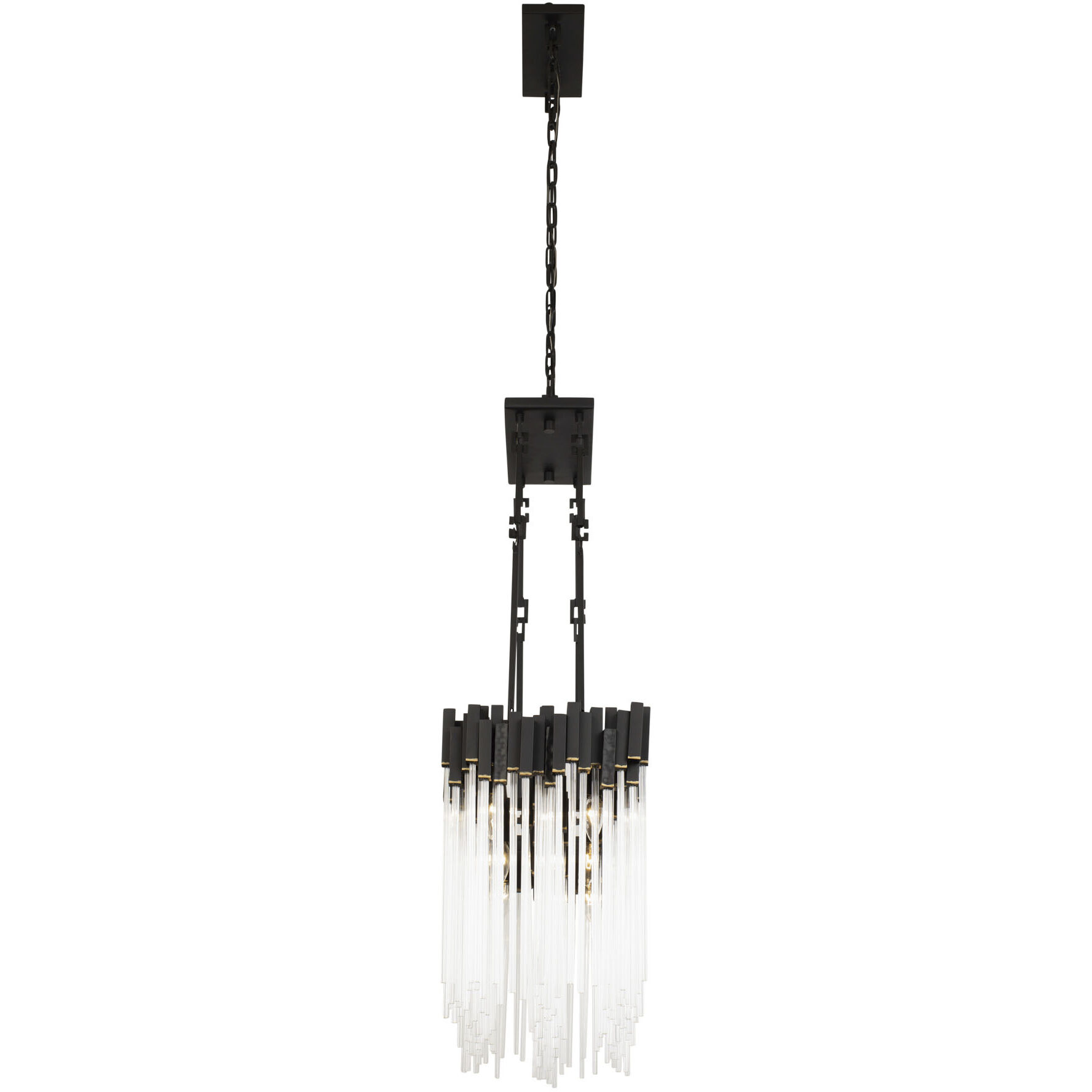 Matrix 6 Light 36.5 inch Matte Black and French Gold Linear Pendant Ceiling Light