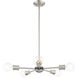 Lansdale 5 Light 19 inch Brushed Nickel with Bronze Accents Chandelier Ceiling Light
