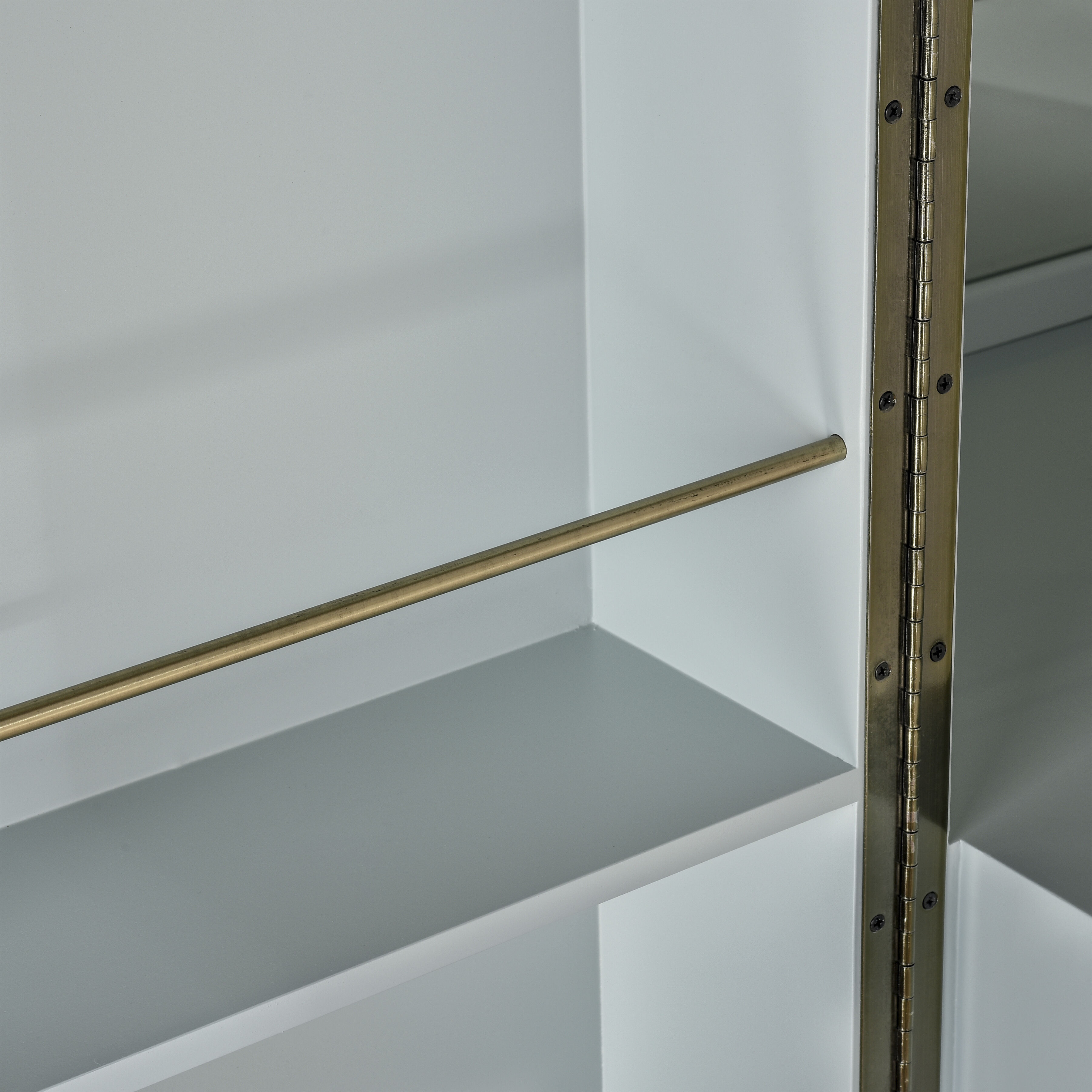 Gabe Light Blue with Brass Bar Cabinet