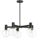 Wright 5 Light 28 inch Matte Black Chandelier Ceiling Light