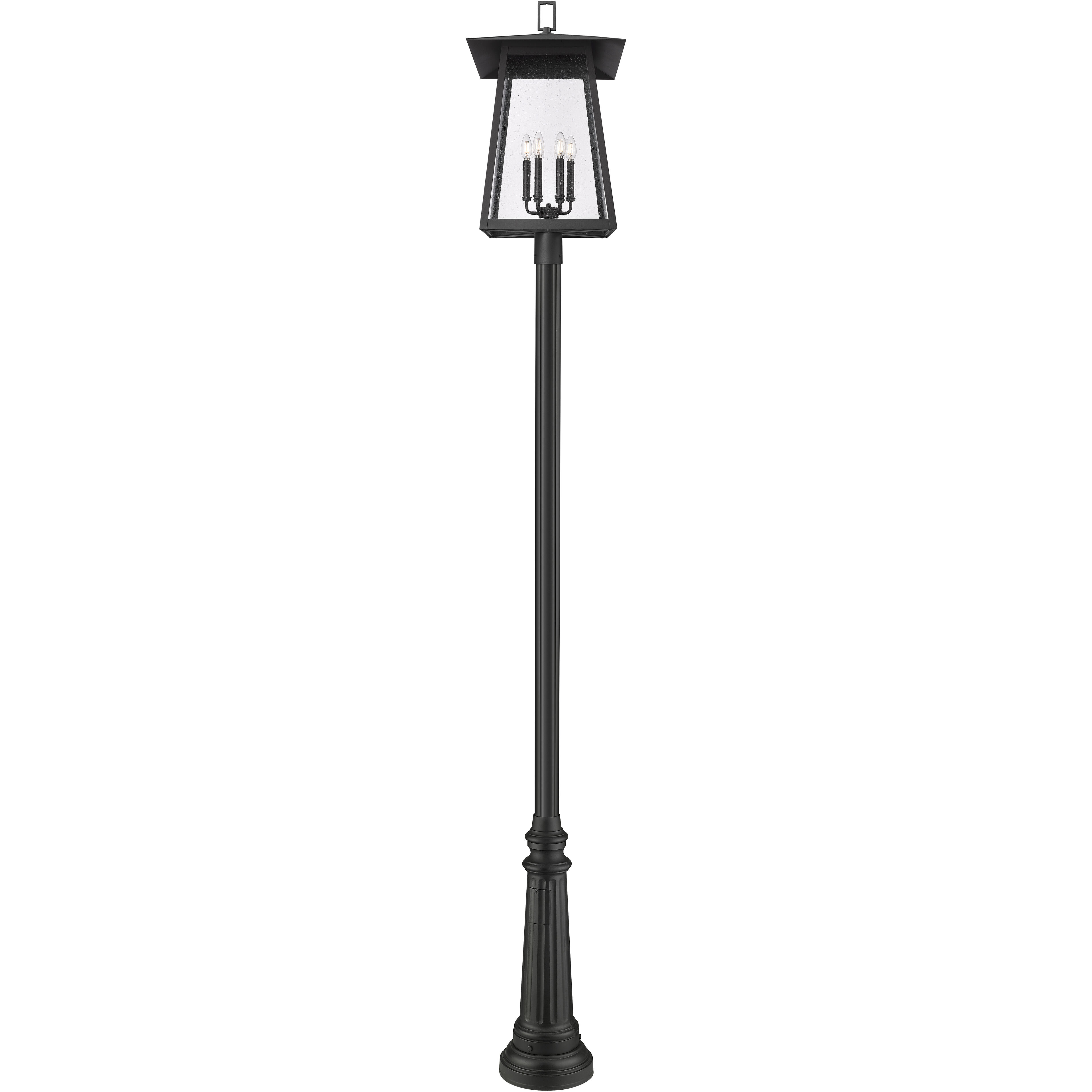 Rainer 6 Light 126 inch Black Outdoor Post Mounted Fixture in G9