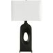 Void 30 inch 150 watt Matte Black Glaze and Brass Table Lamp Portable Light