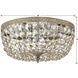 Waltham 3 Light 14 inch Olde Brass Flush Ceiling Light in Golden Teak Hand Cut