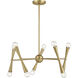 Contemporary 10 Light 24 inch Natural Brass Chandelier Ceiling Light