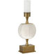 Meandro 17 inch 3 watt White and Antique Brass Table Lamp Portable Light