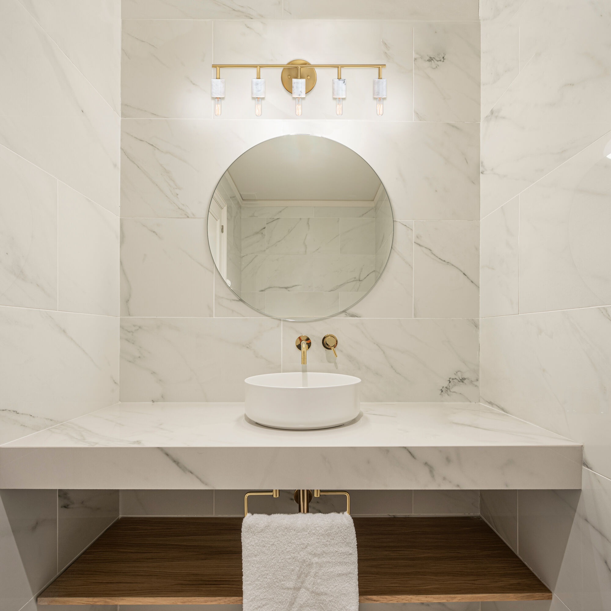 Star Dust 5 Light 24.25 inch Brushed Gold Vanity Light Wall Light