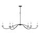 Scandinavian 6 Light 60 inch Matte Black Chandelier Ceiling Light