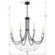 Delilah 6 Light 24 inch Matte Black Chandelier Ceiling Light