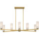 Wexmere 8 Light 40.25 inch Legacy Brass and Dark Matte Black Linear Chandelier Ceiling Light