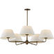 Dunbridge 5 Light 42 inch Weathered Brass Chandelier Ceiling Light