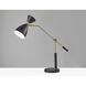 Oscar 32 inch 40.00 watt Black with Antique Brass Adjustable Desk Lamp Portable Light