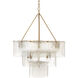 Perignon 24 Light 25 inch Melted Ice Glass & Antique Brass Three Tier Chandelier Ceiling Light