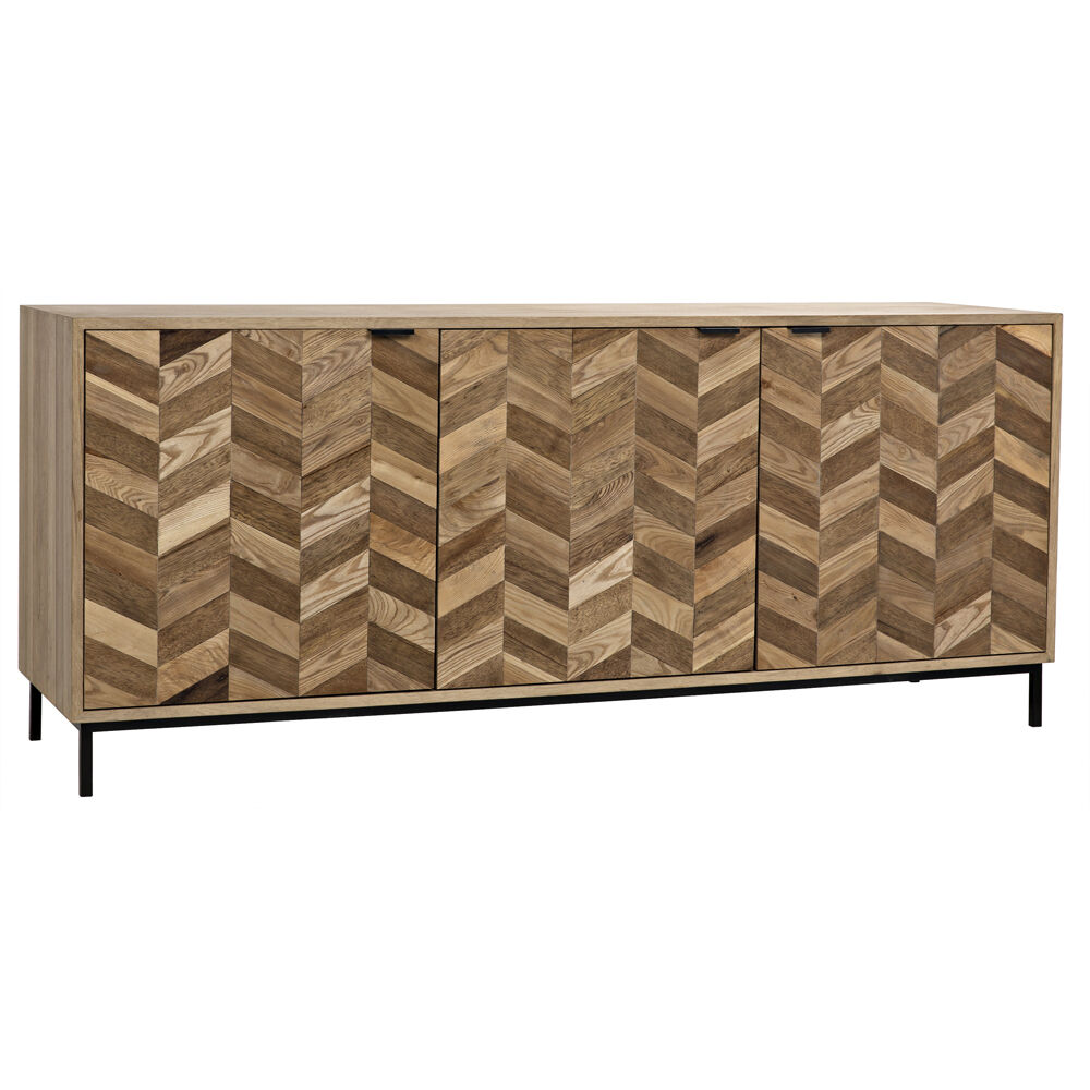 Herringbone 76.5 X 20 inch Matte Black Sideboard
