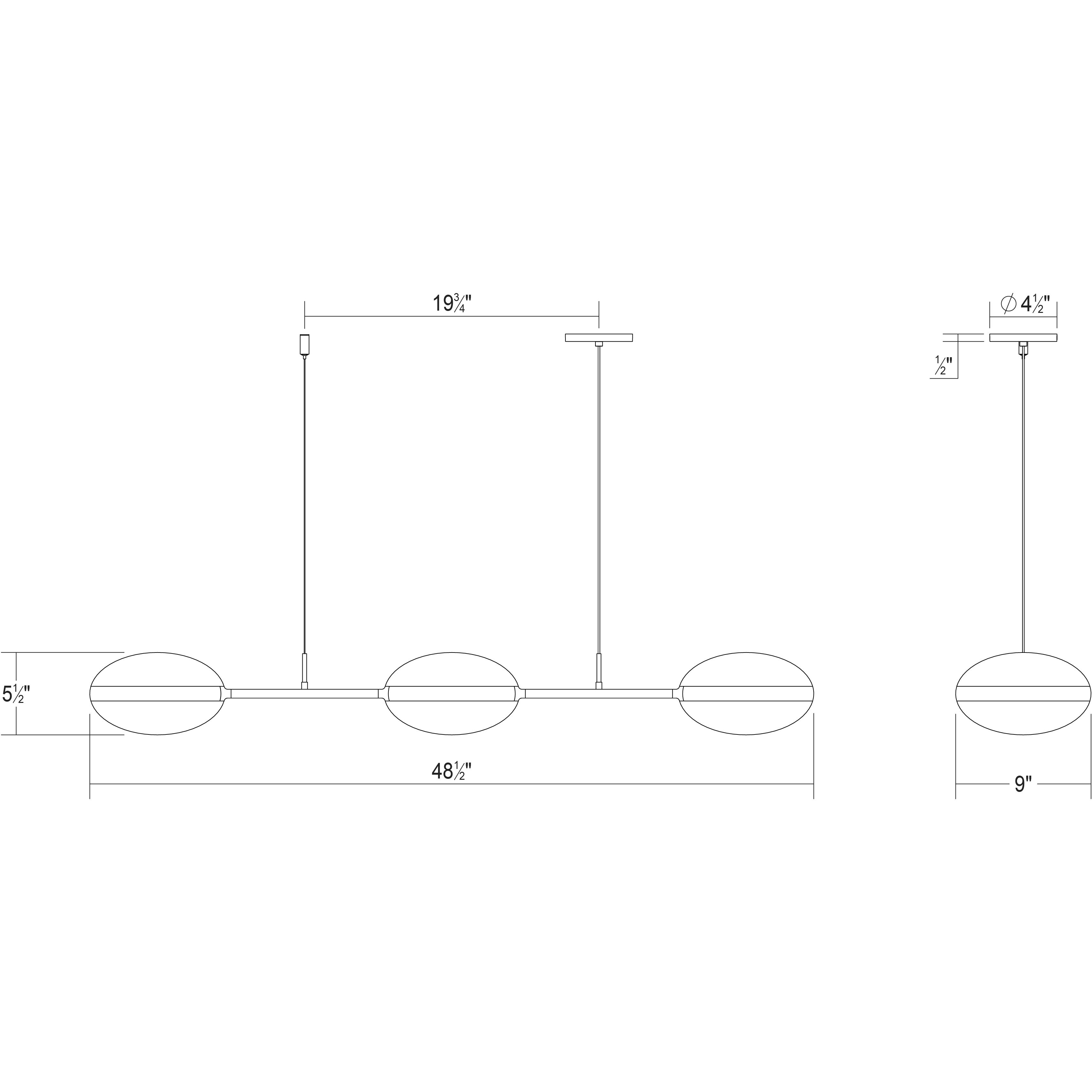 Pillows LED 48.5 inch Brass Pendant Ceiling Light