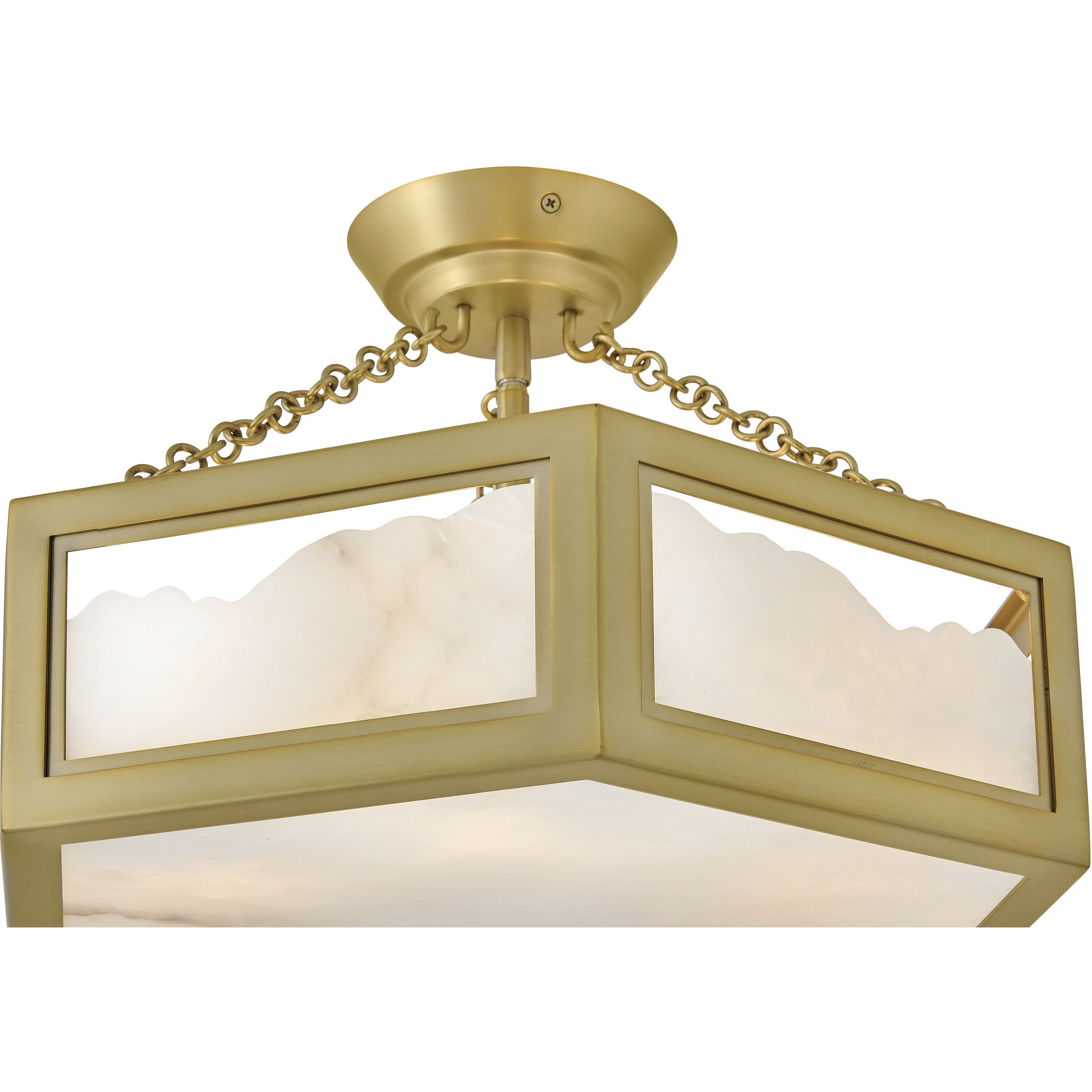 Veleta 6 Light 17 inch Lacquered Brass Semi-Flush Mount Ceiling Light