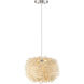Sora 1 Light 15.75 inch Brushed Nickel Pendant Ceiling Light in Natural Willow