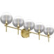 Iissa 5 Light 35.38 inch Gold Vanity Light Wall Light in Amber