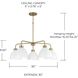 Ross 5 Light 30 inch Aged Brass Chandelier Ceiling Light