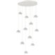 Cabochon LED 33.8 inch Salt White with White Marble Multi-Pendant Ceiling Light in White Linen, 2700K LED