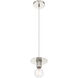 Central 1 Light 6 inch Polished Nickel Pendant Ceiling Light