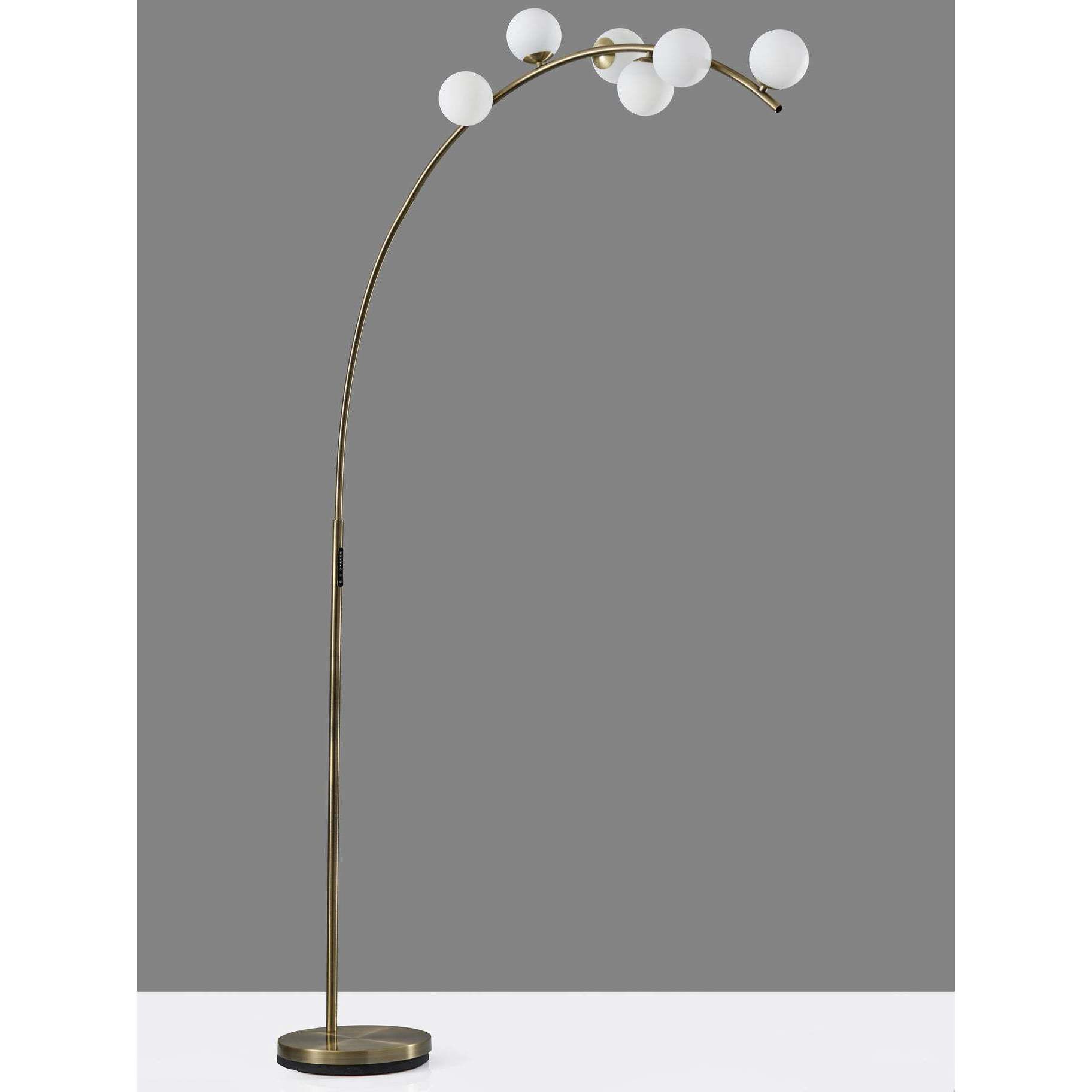 Ronan 78 inch 4.00 watt Antique Brass Arc Floor Lamp Portable Light, with Smart Switch