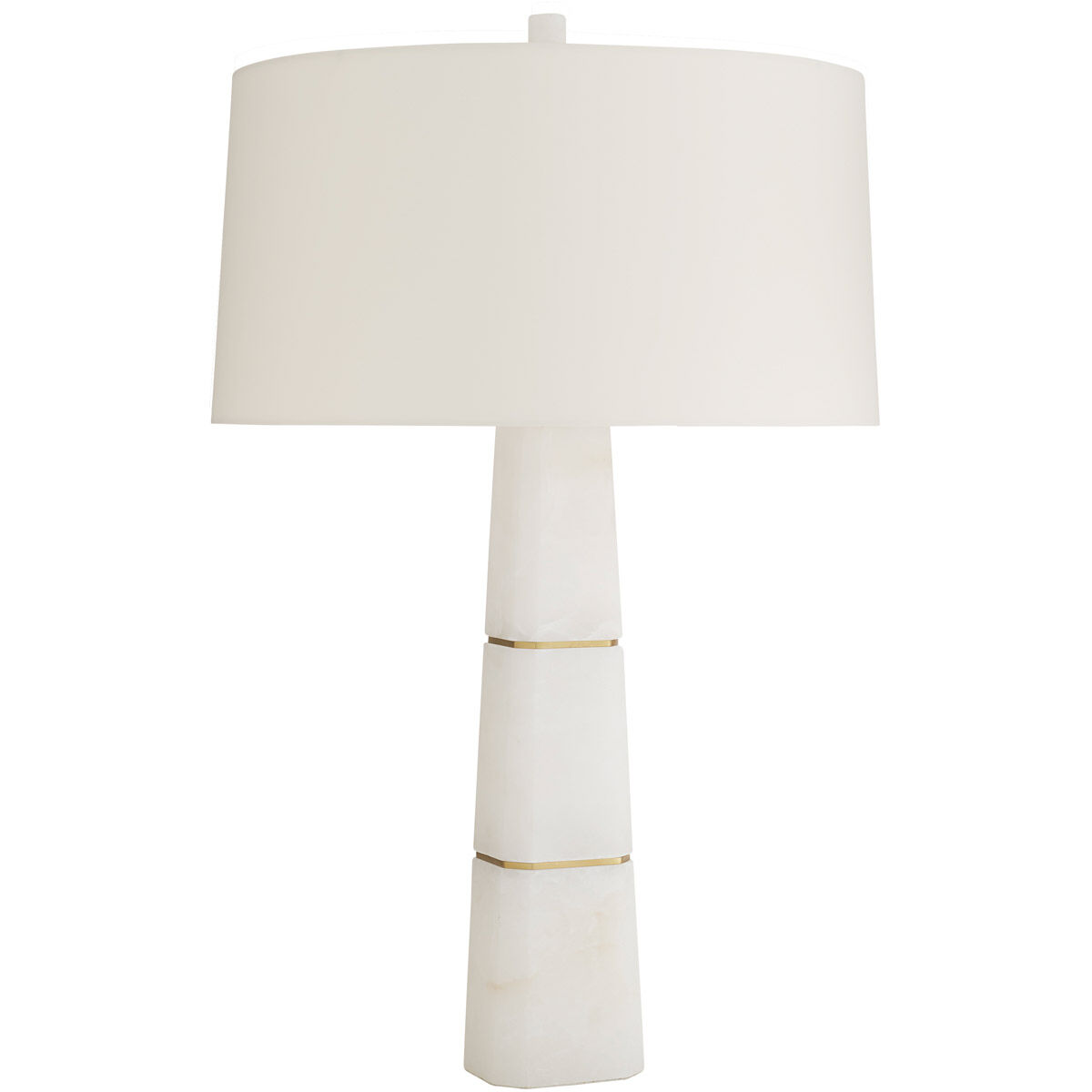 Dosman 31 inch 150 watt Snow Marble and Antique Brass Table Lamp Portable Light