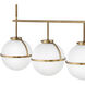 Hollis 4 Light 42.25 inch Heritage Brass Indoor Linear Chandelier Ceiling Light