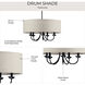 Drum Shade 5 Light 21.63 inch Matte Black Chandelier Ceiling Light