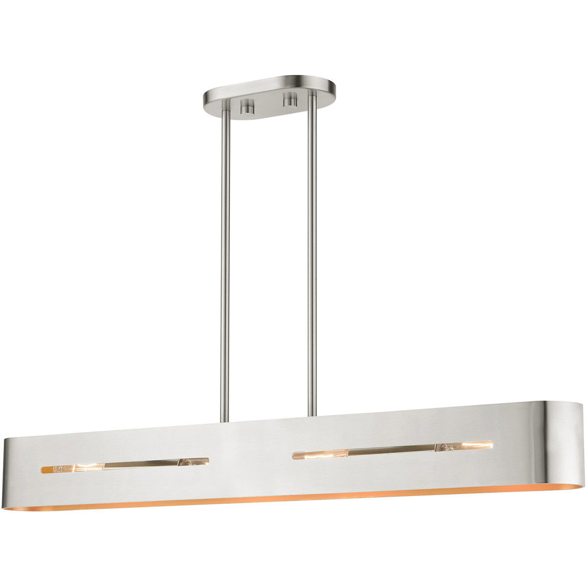 Ravena 4 Light 36 inch Brushed Nickel Linear Chandelier Ceiling Light