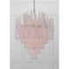 Ollie 21 Light 33.25 inch Aged Brass Chandelier Ceiling Light in Sand Glass Blush