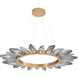 Rock Crystal LED Novel Brass Chandelier Ceiling Light, Radial Ring