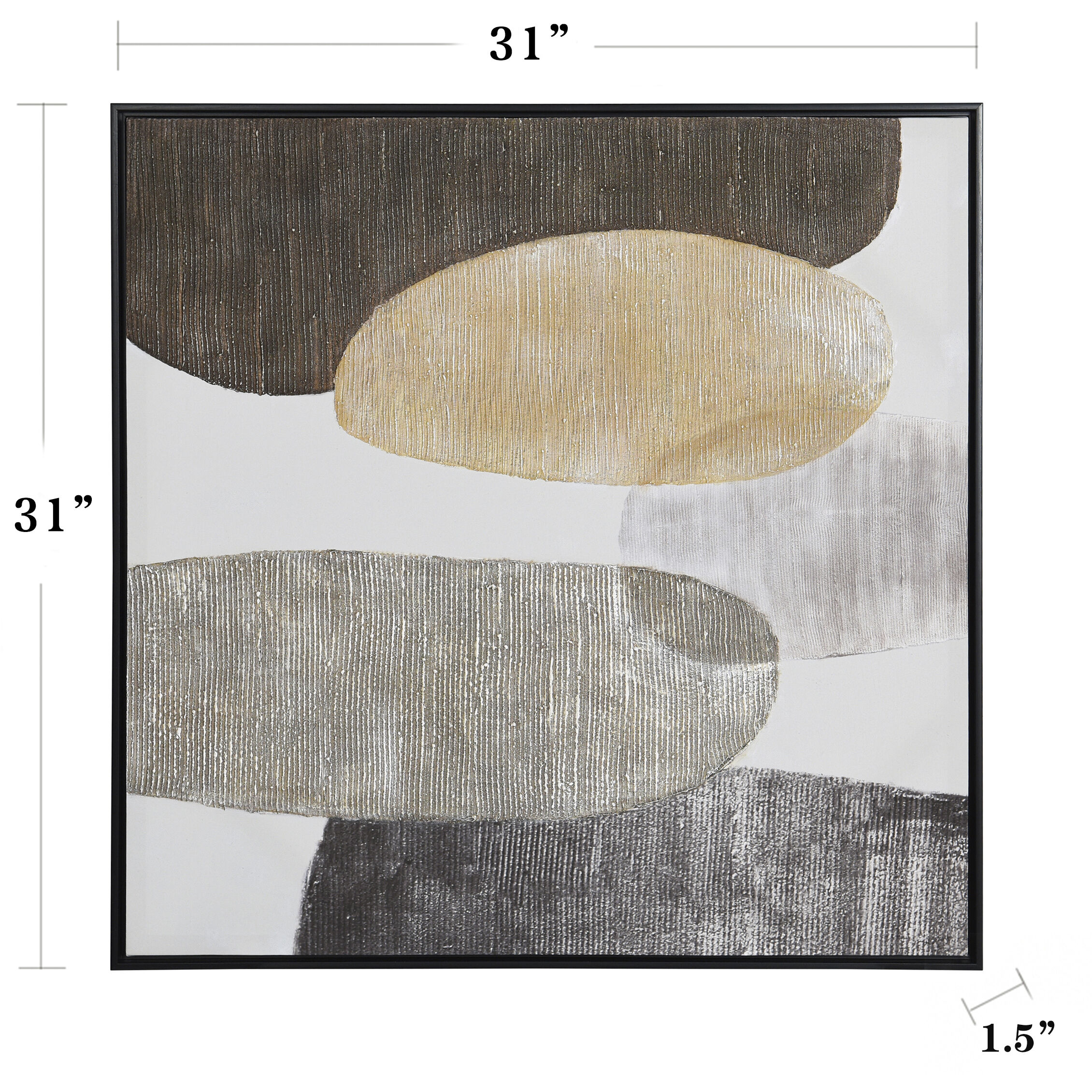 Lena Multi - Beige and Tan and Charcoal and Black Wall Art