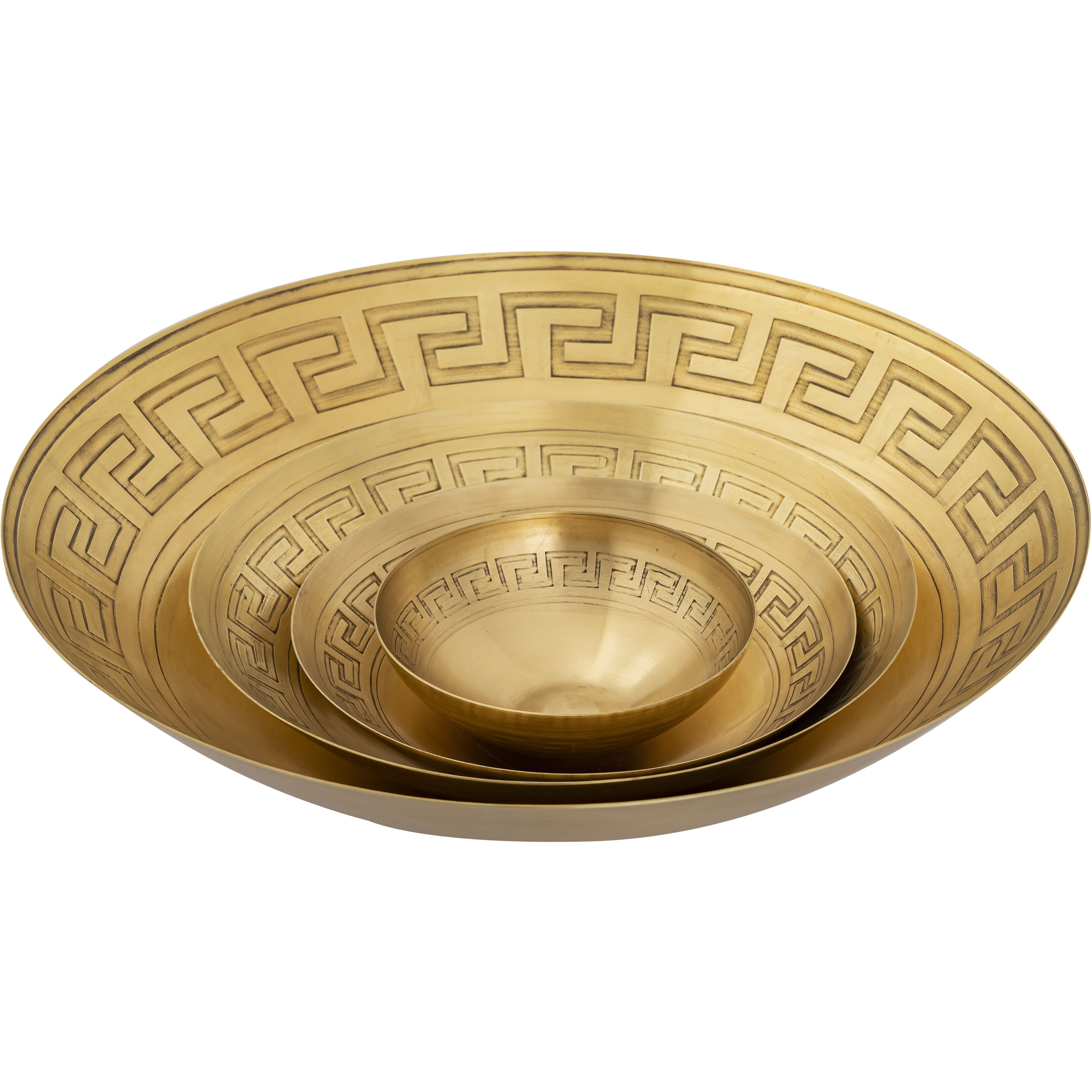 Greek Key 13 X 3.25 inch Bowl, Set of 3