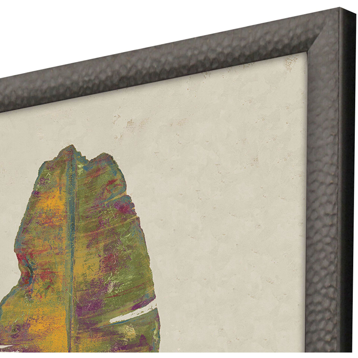 Tropical Banana Leaf Pink and Green and Blue and Yellow Framed Art