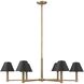 Mcgill 6 Light 40 inch Natural Brass Chandelier Ceiling Light